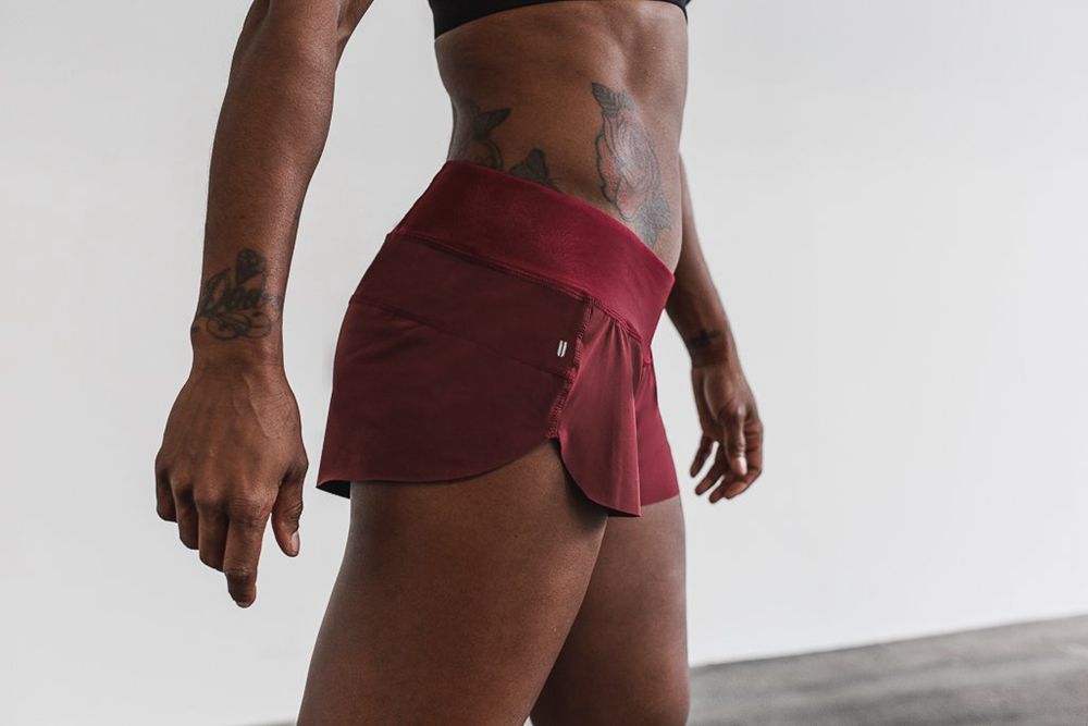 Shorts NOBULL Femme Bordeaux - NOBULL Pace,France (2358-XNTSP)